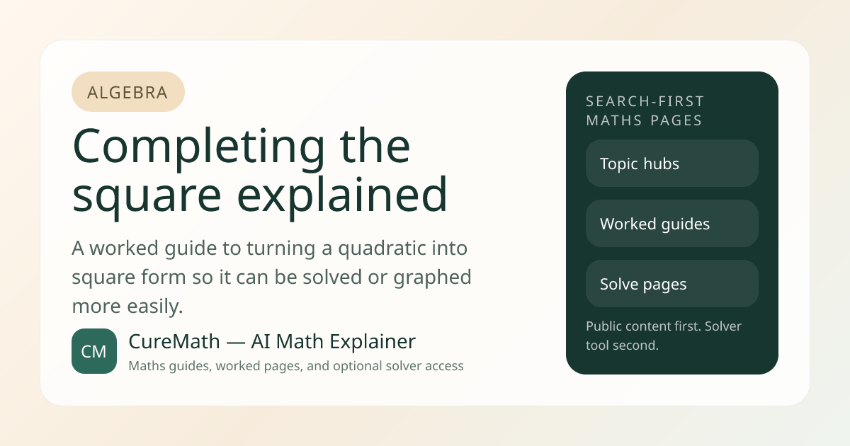 Completing the square explained | CureMath — AI Math Explainer