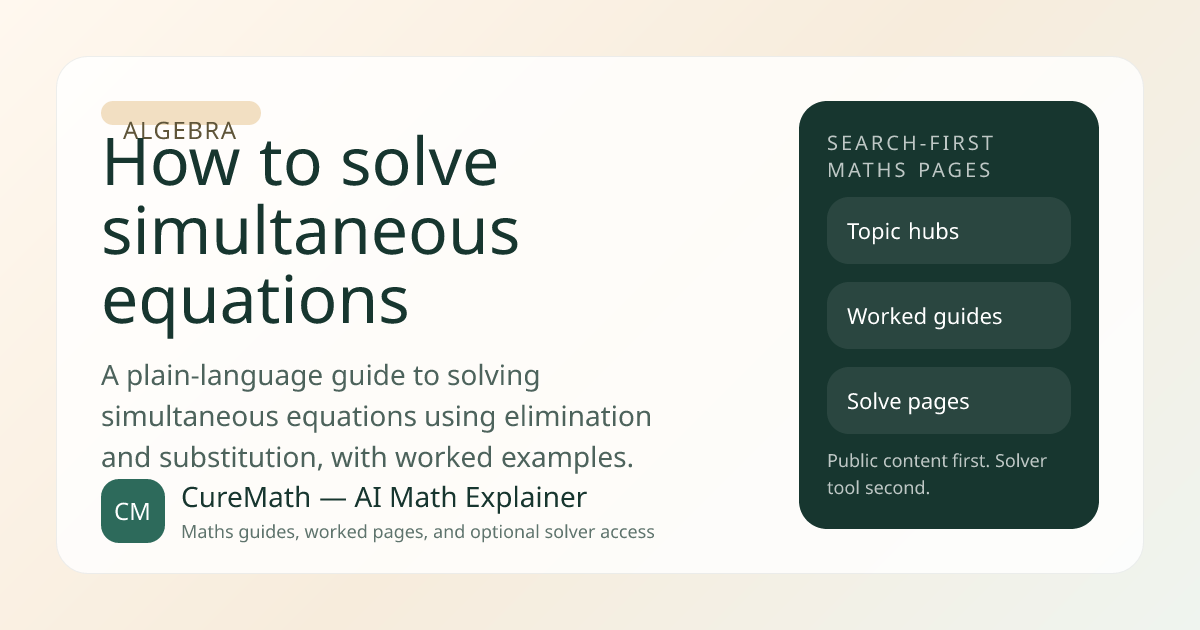 How to solve simultaneous equations | CureMath — AI Math Explainer