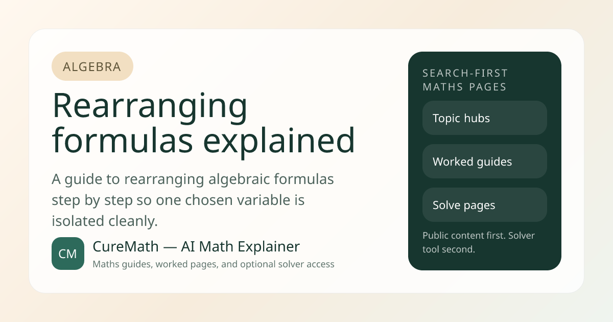 Rearranging formulas explained | CureMath — AI Math Explainer